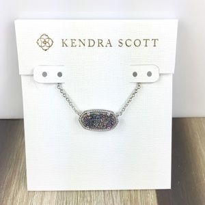 Kendra Scott Elisa multi drusy silver necklace